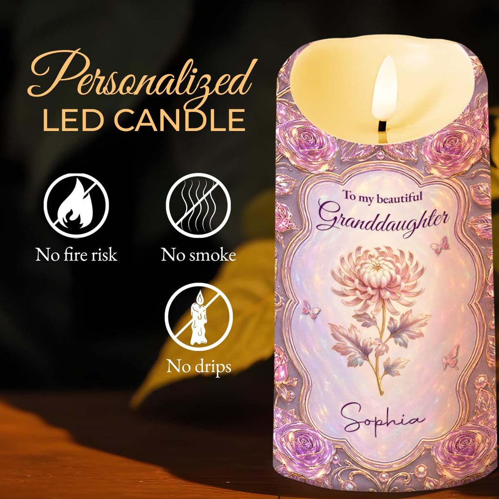 Personalized LED Candle Custom Name Gift for Granddaughter LED Candle GradoCreations