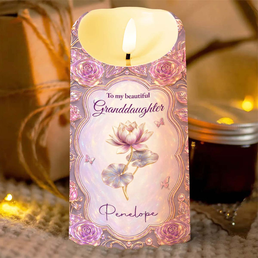 Personalized LED Candle Custom Name Gift for Granddaughter LED Candle GradoCreations