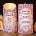 Personalized LED Candle Custom Rose Gift for Granddaughter LED Candle GradoCreations
