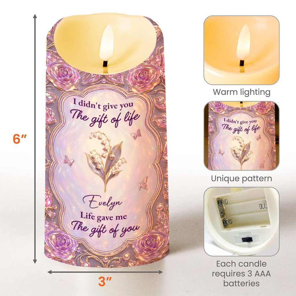 Personalized LED Candle Custom Rose Gift for Granddaughter LED Candle GradoCreations