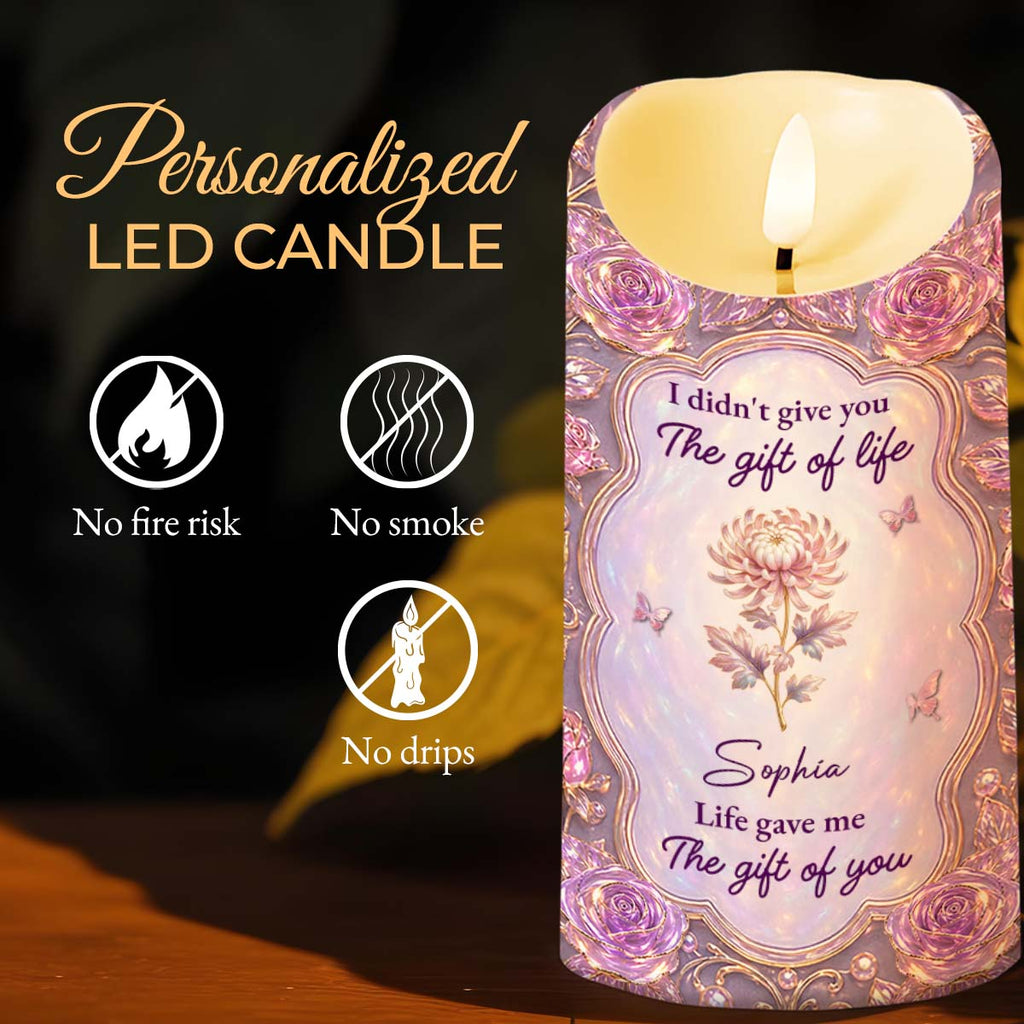 Personalized LED Candle Custom Rose Gift for Granddaughter LED Candle GradoCreations