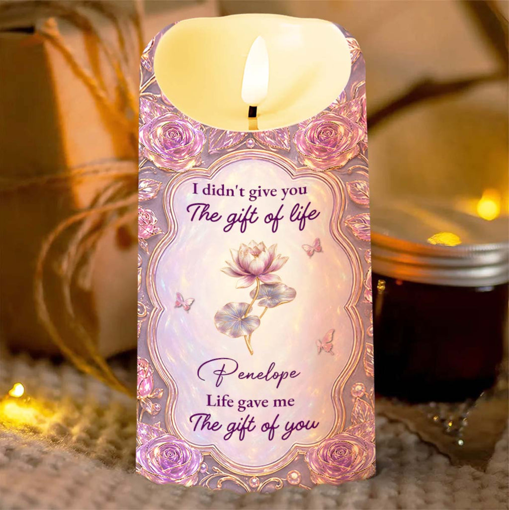 Personalized LED Candle Custom Rose Gift for Granddaughter LED Candle GradoCreations