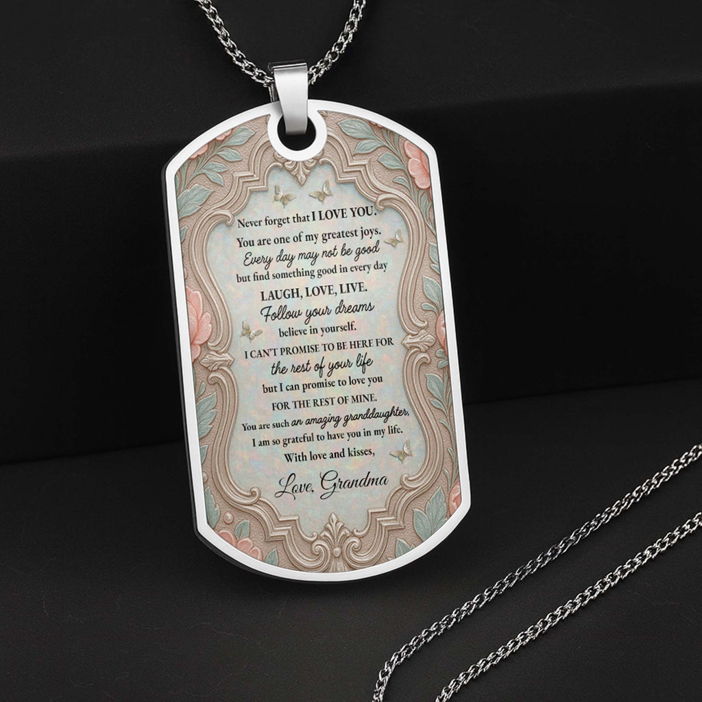 Personalized Dog Tag Necklace Custom Gift for Granddaughter Dog Tag Necklace GradoCreations