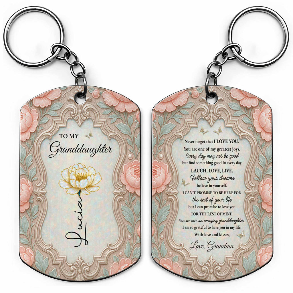 Personalized Stainless Steel Keychain for Granddaughter Gift Stainless Steel Keychain GradoCreations
