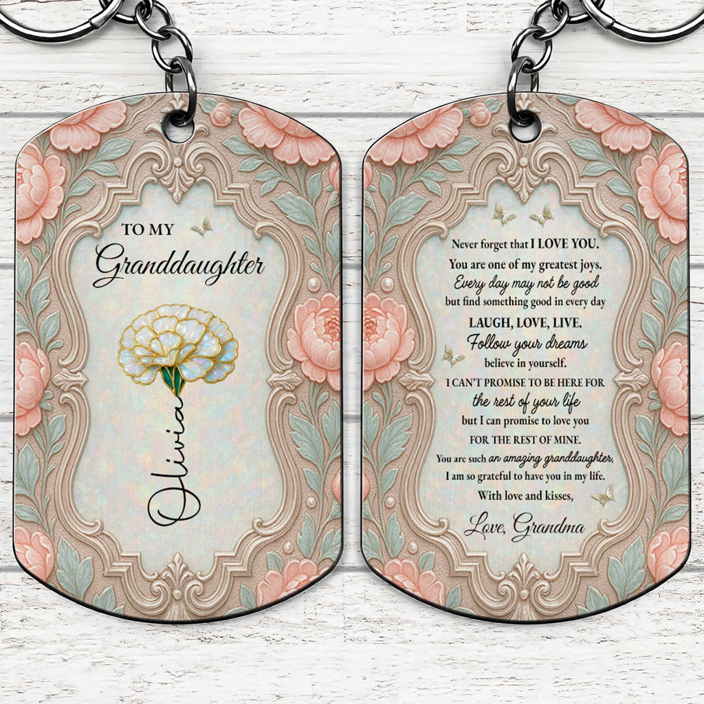 Personalized Stainless Steel Keychain for Granddaughter Gift Stainless Steel Keychain GradoCreations