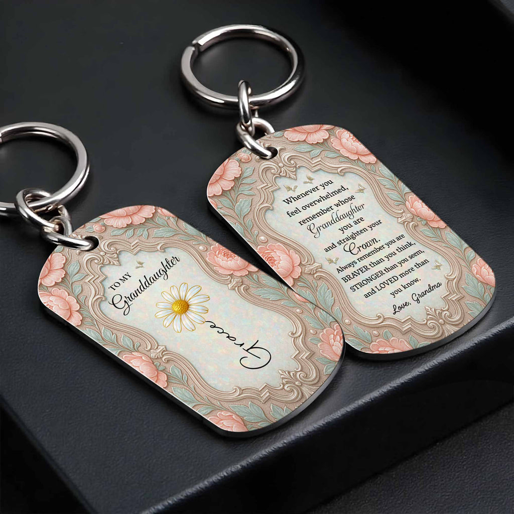 Personalized Stainless Steel Keychain Gift for Granddaughter Stainless Steel Keychain GradoCreations