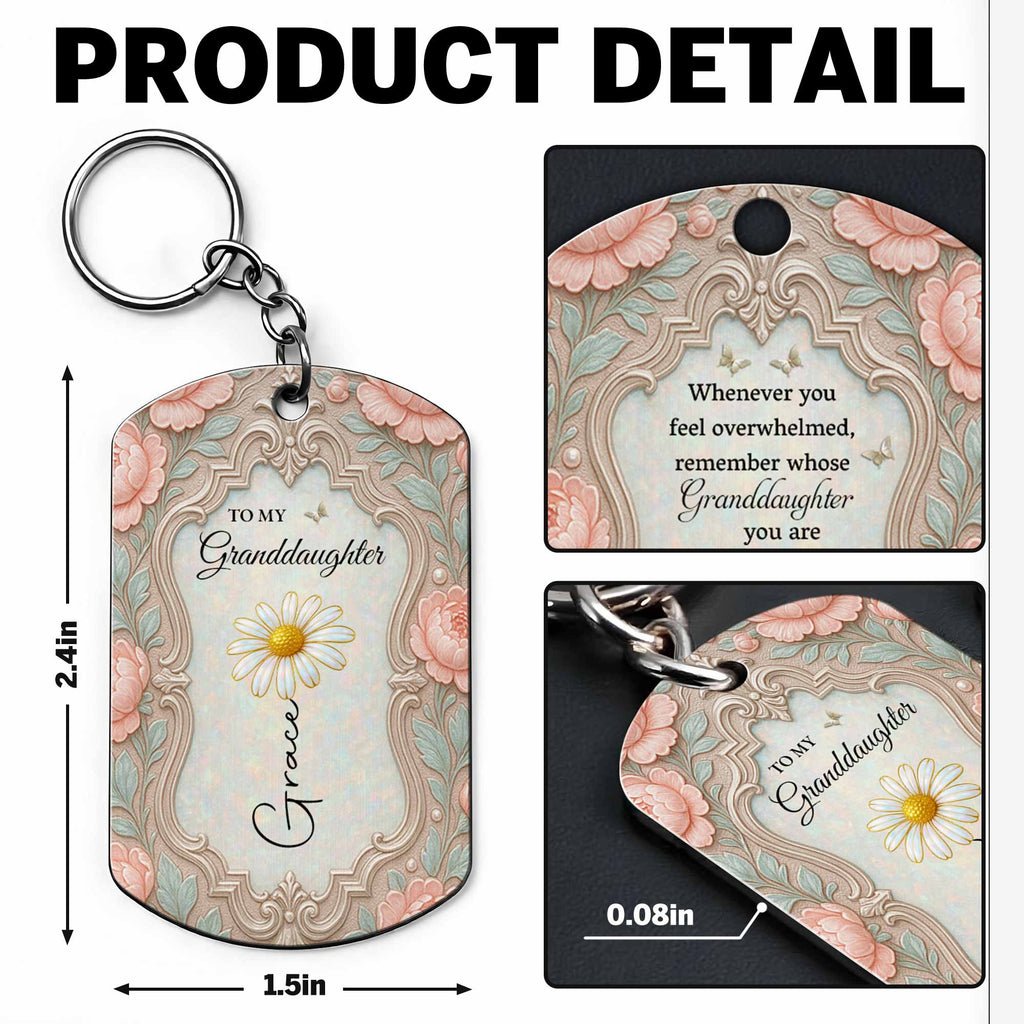 Personalized Stainless Steel Keychain Gift for Granddaughter Stainless Steel Keychain GradoCreations