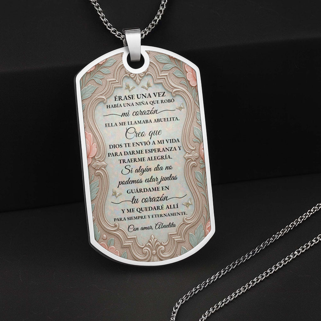 Personalized Dog Tag Necklace Custom Name for Granddaughter Dog Tag Necklace GradoCreations