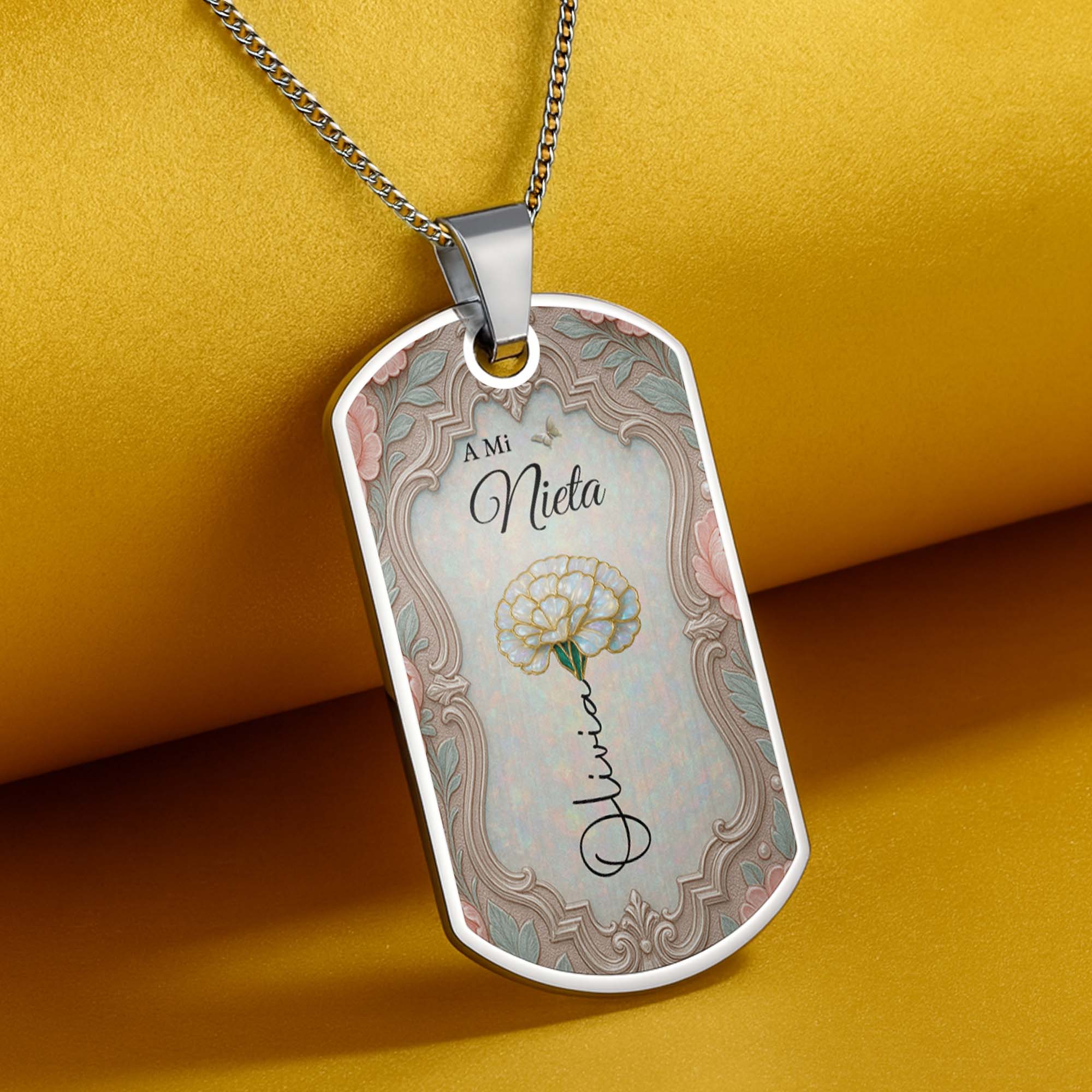 Personalized Dog Tag Necklace Custom Name for Granddaughter Dog Tag Necklace GradoCreations