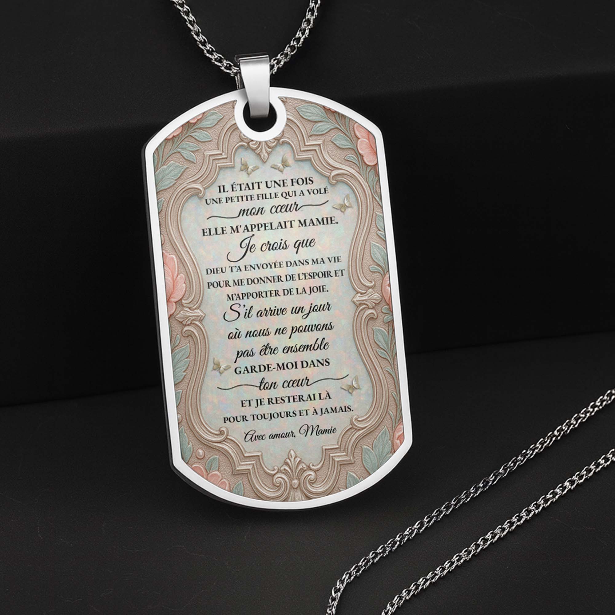 Personalized Dog Tag Necklace Custom Name for Granddaughter Dog Tag Necklace GradoCreations