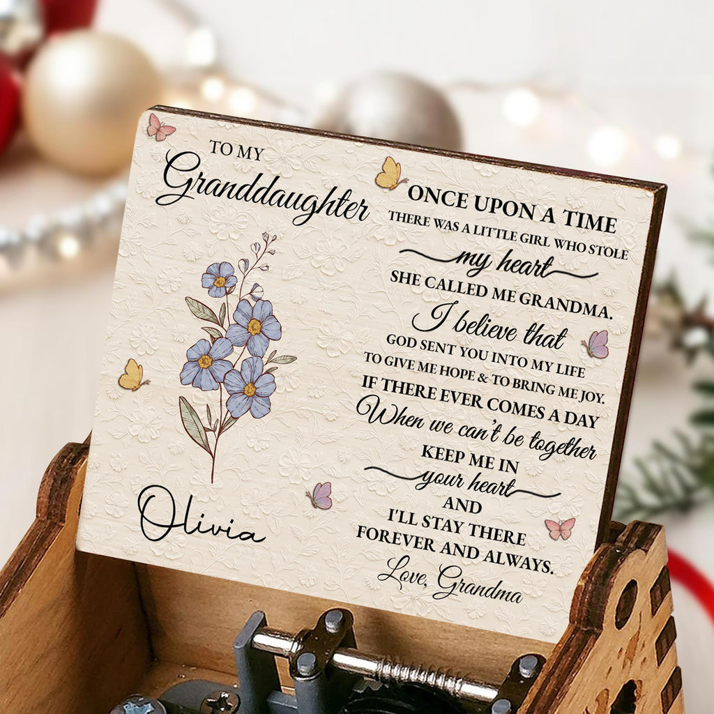 Personalized Wooden Music Box for Granddaughter with Tune Music Box GradoCreations