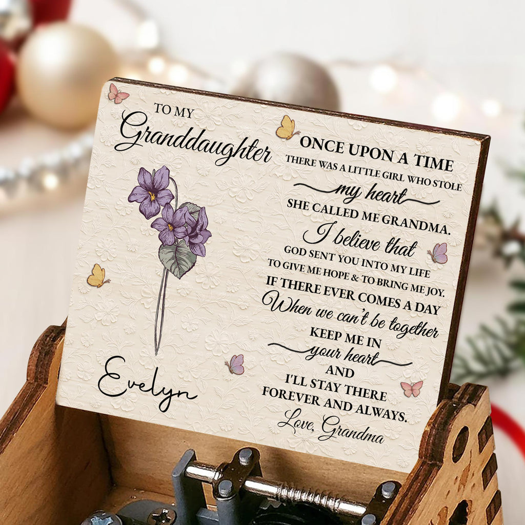 Personalized Wooden Music Box for Granddaughter with Tune Music Box GradoCreations