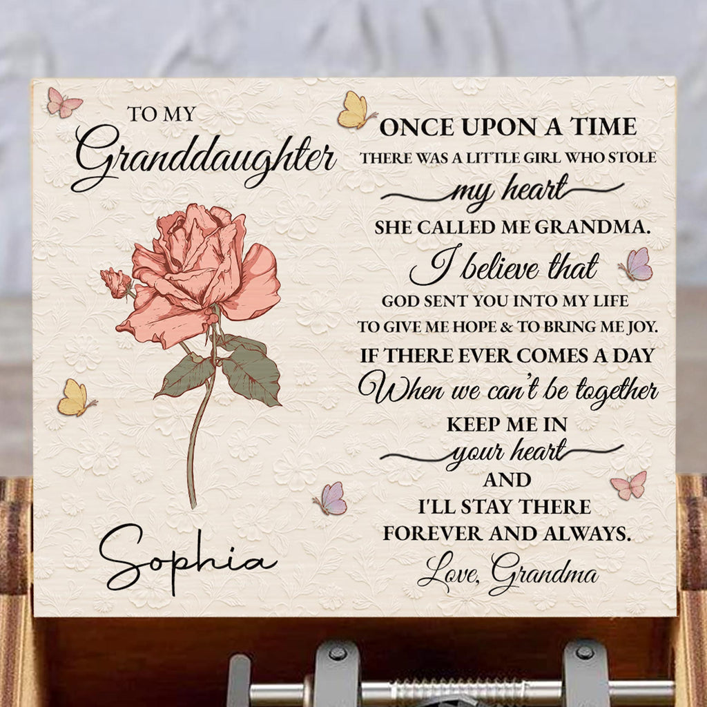 Personalized Wooden Music Box for Granddaughter with Tune Music Box GradoCreations