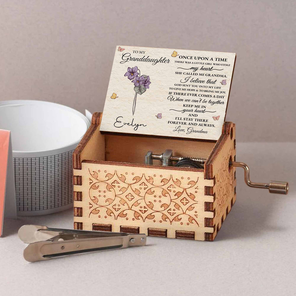 Personalized Wooden Music Box for Granddaughter with Tune Music Box GradoCreations