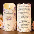 Personalized LED Candle with Flowers for Granddaughter Gift LED Candle GradoCreations