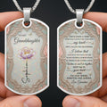 Personalized Custom Dog Tag Necklace for Granddaughter - Birth Flower Gift Dog Tag Necklace GradoCreations