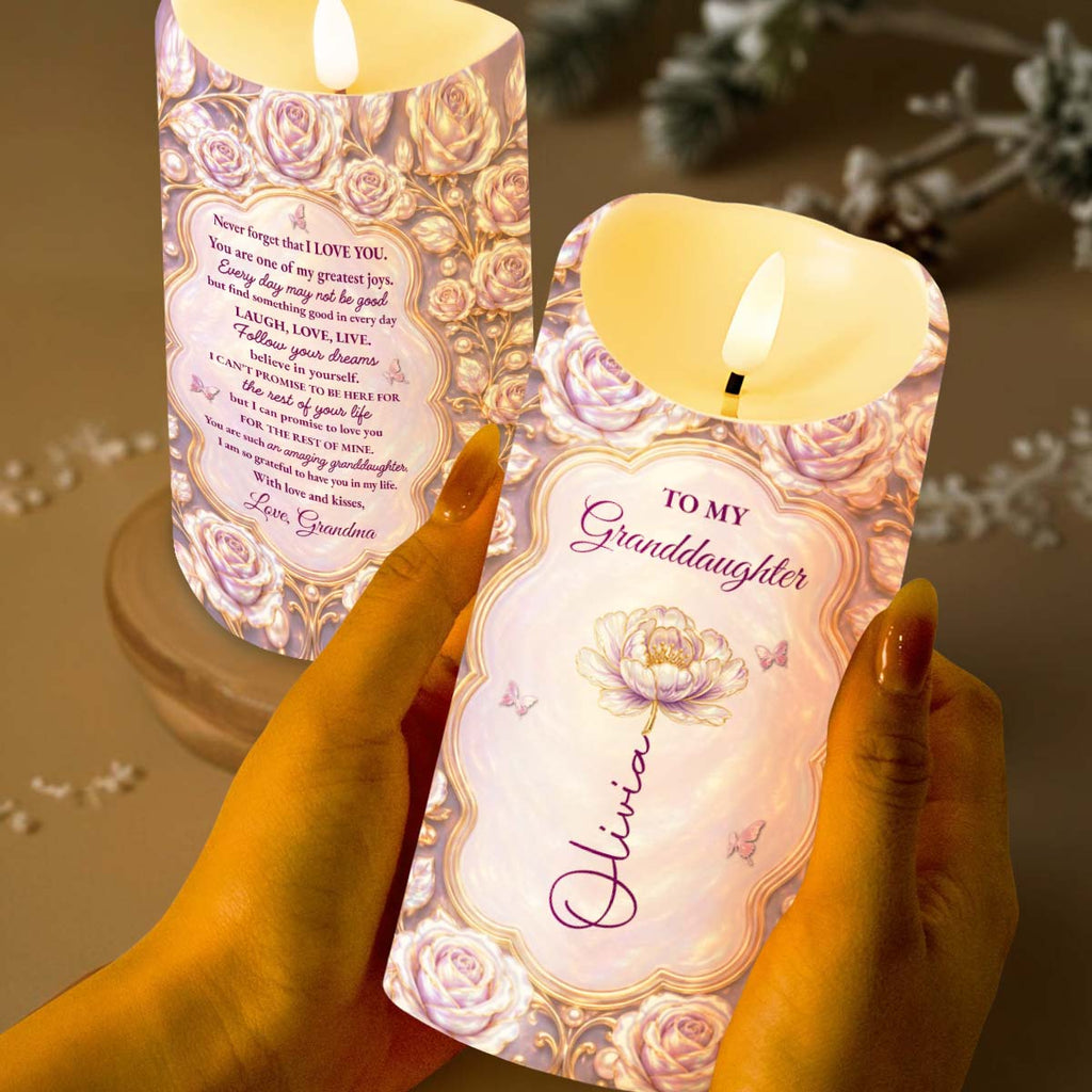 Personalized LED Candle Custom Name Gift for Granddaughter LED Candle GradoCreations