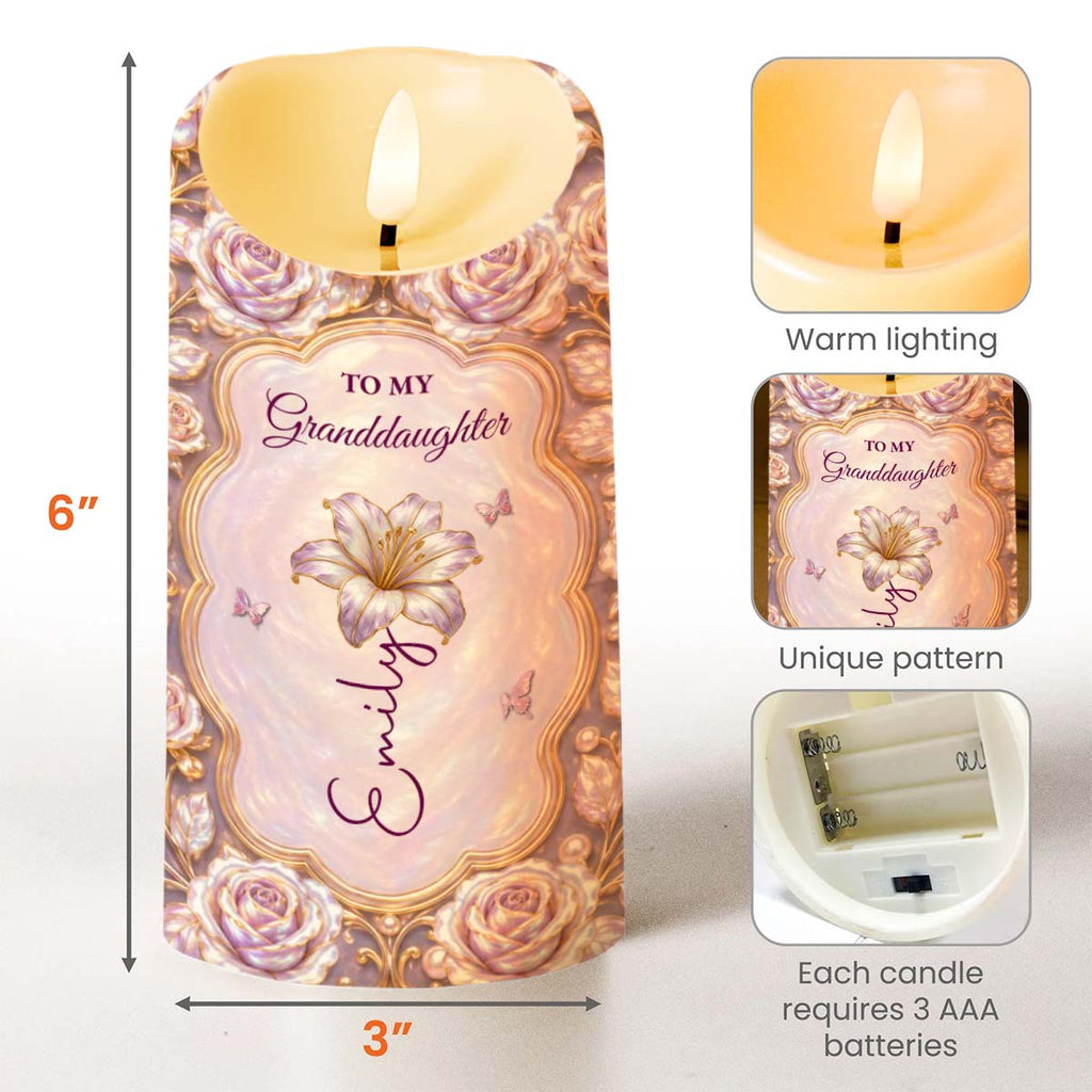 Personalized LED Candle Custom Name Gift for Granddaughter LED Candle GradoCreations
