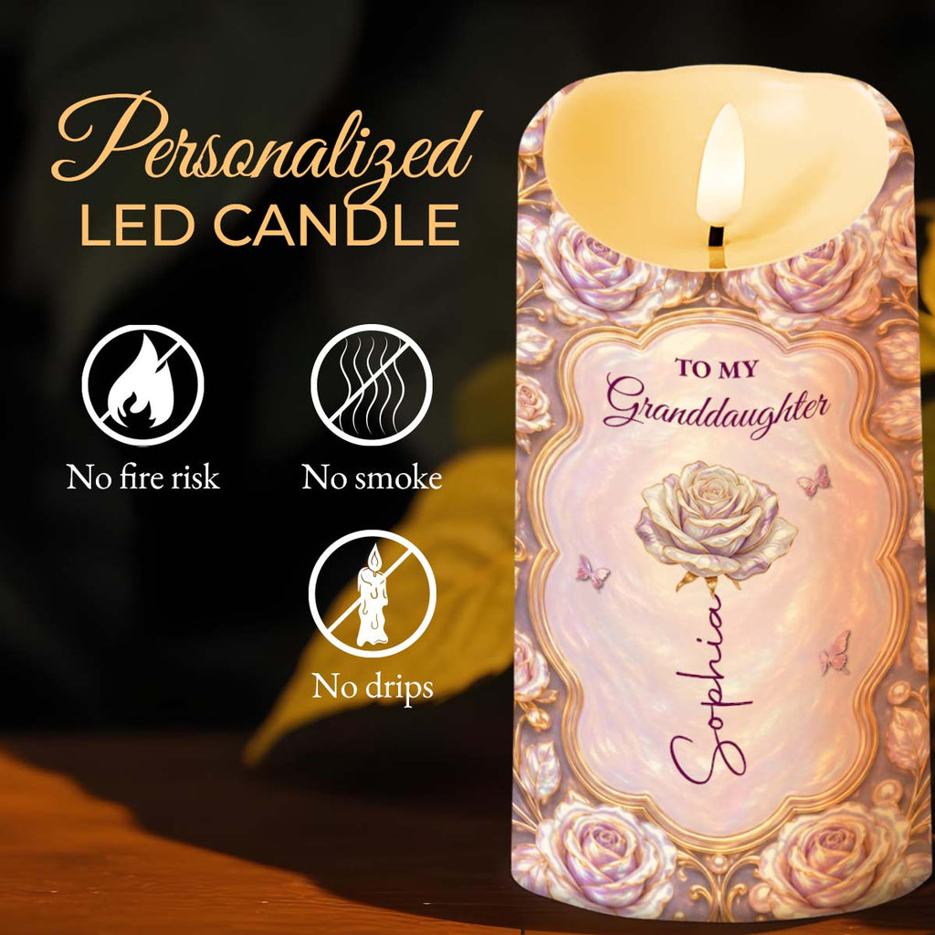 Personalized LED Candle Custom Name Gift for Granddaughter LED Candle GradoCreations