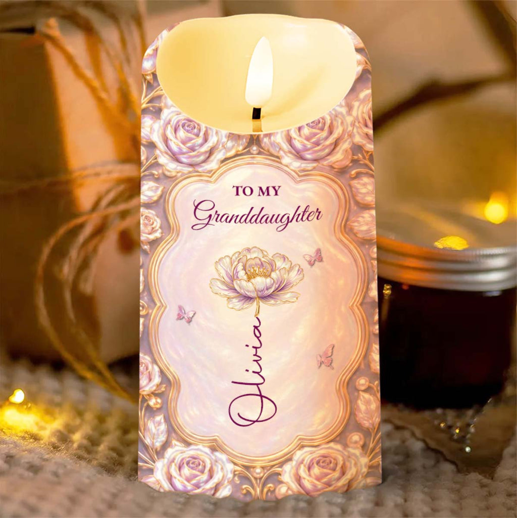 Personalized LED Candle Custom Name Gift for Granddaughter LED Candle GradoCreations