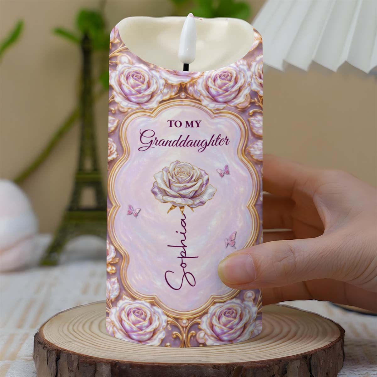 Personalized LED Candle Custom Name Gift for Granddaughter LED Candle GradoCreations