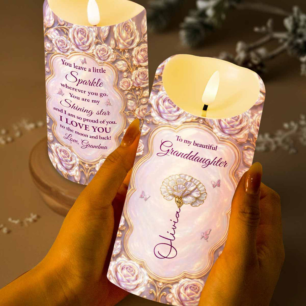 Personalized LED Candle Custom Name Gift for Granddaughter LED Candle GradoCreations