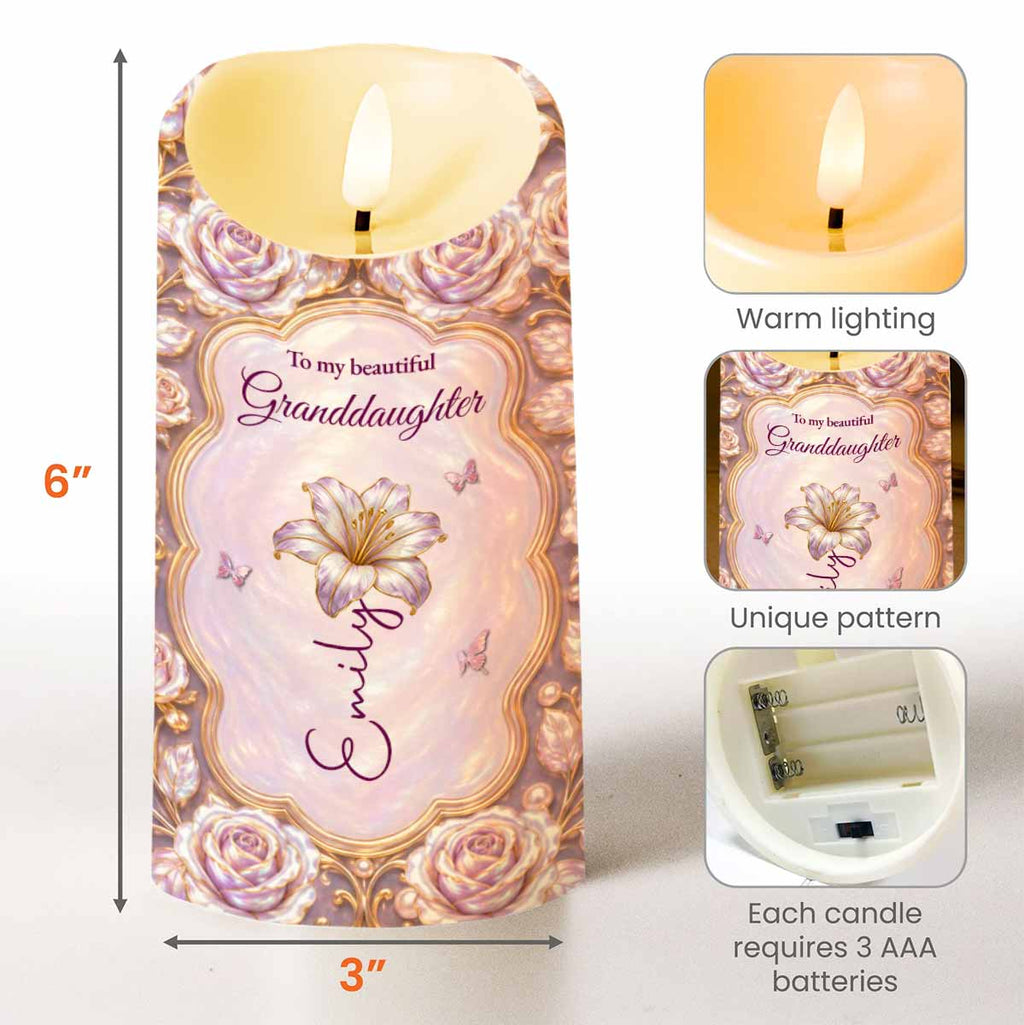 Personalized LED Candle Custom Name Gift for Granddaughter LED Candle GradoCreations