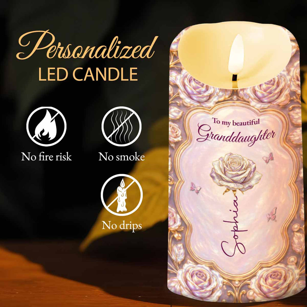 Personalized LED Candle Custom Name Gift for Granddaughter LED Candle GradoCreations
