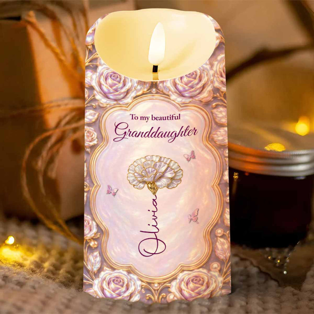 Personalized LED Candle Custom Name Gift for Granddaughter LED Candle GradoCreations