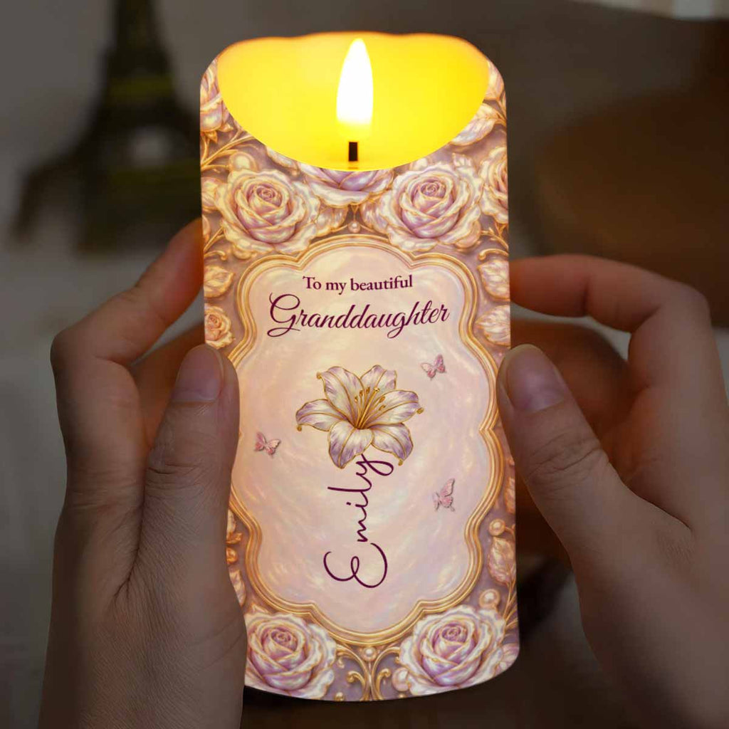 Personalized LED Candle Custom Name Gift for Granddaughter LED Candle GradoCreations