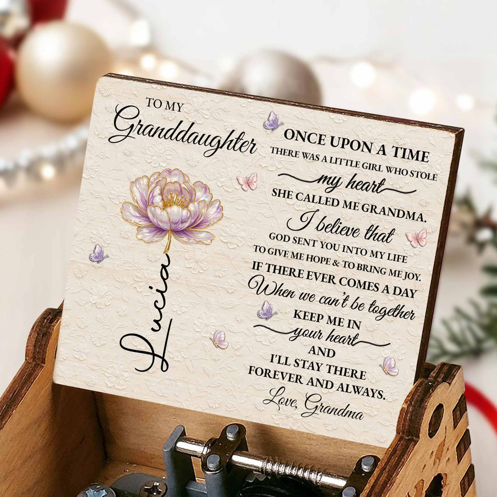 Personalized Wooden Music Box Custom Design for Granddaughter Gift Music Box GradoCreations