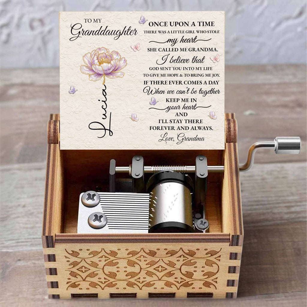Personalized Wooden Music Box Custom Design for Granddaughter Gift Music Box GradoCreations