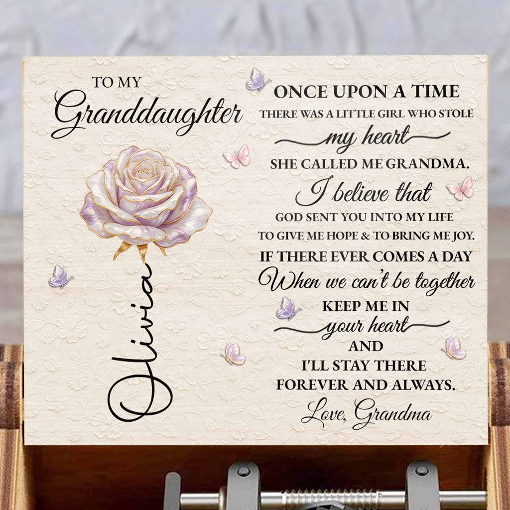 Personalized Wooden Music Box Custom Design for Granddaughter Gift Music Box GradoCreations