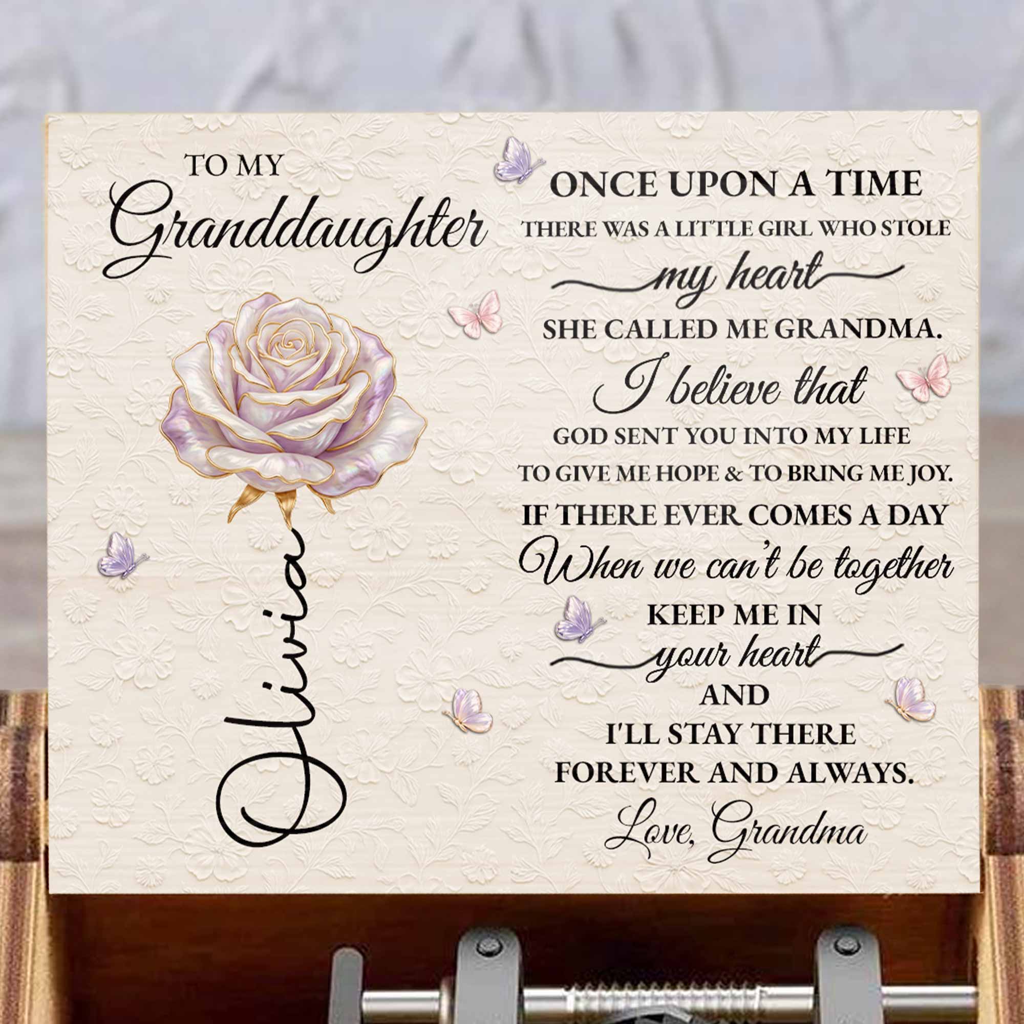 Personalized Wooden Music Box Custom Design for Granddaughter Gift Music Box GradoCreations