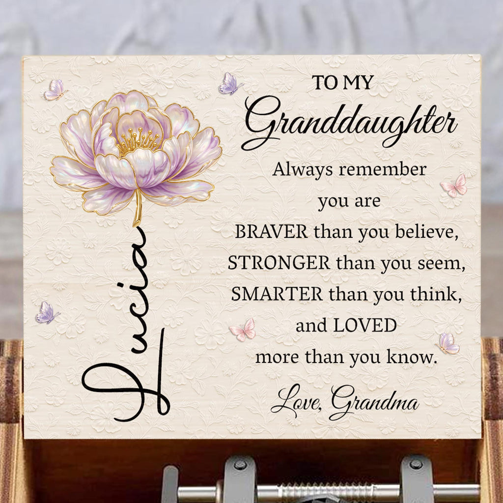 Personalized Wooden Music Box Custom Tune Gift for Granddaughter Music Box GradoCreations