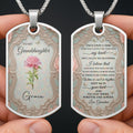 Personalized Stainless Steel Dog Tag Necklace Custom Name Gift for Granddaughter Dog Tag Necklace GradoCreations