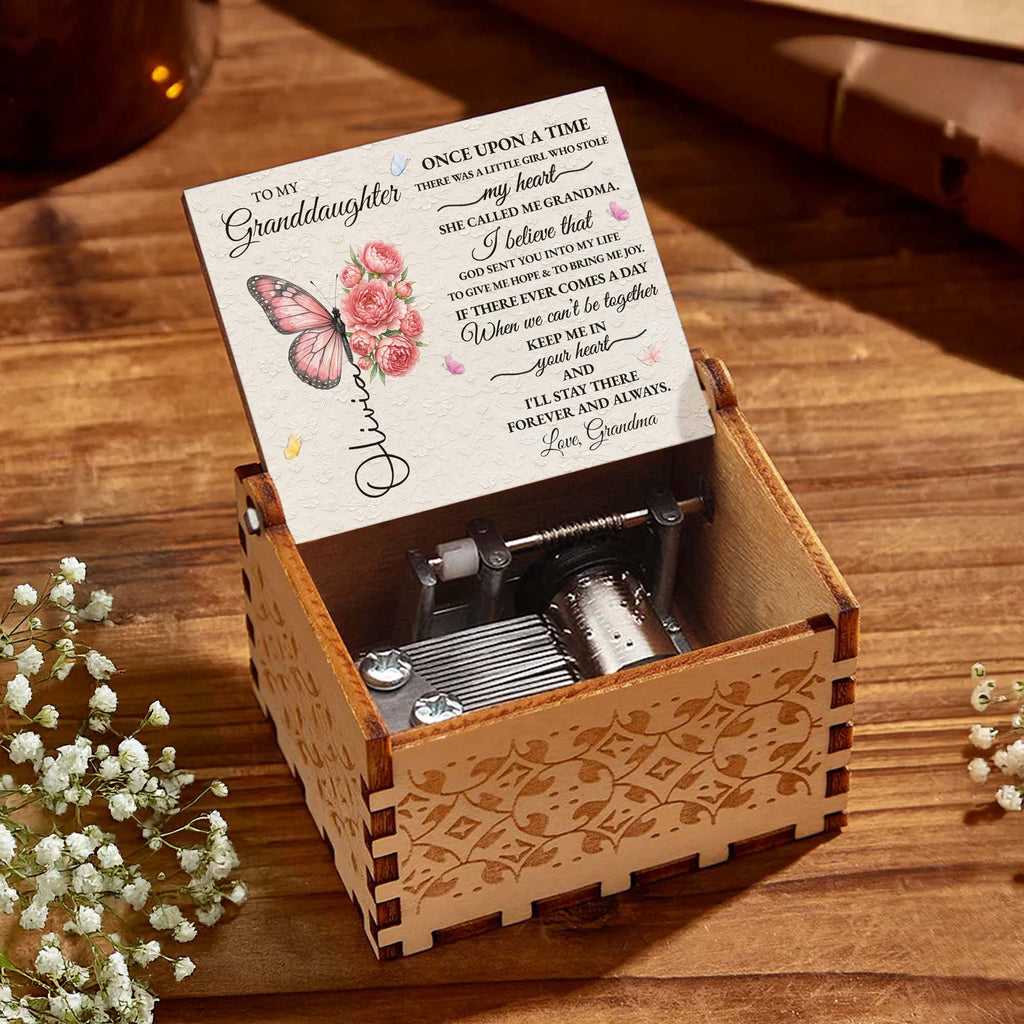 Personalized Wooden Music Box Custom Gift for Granddaughter Music Box GradoCreations