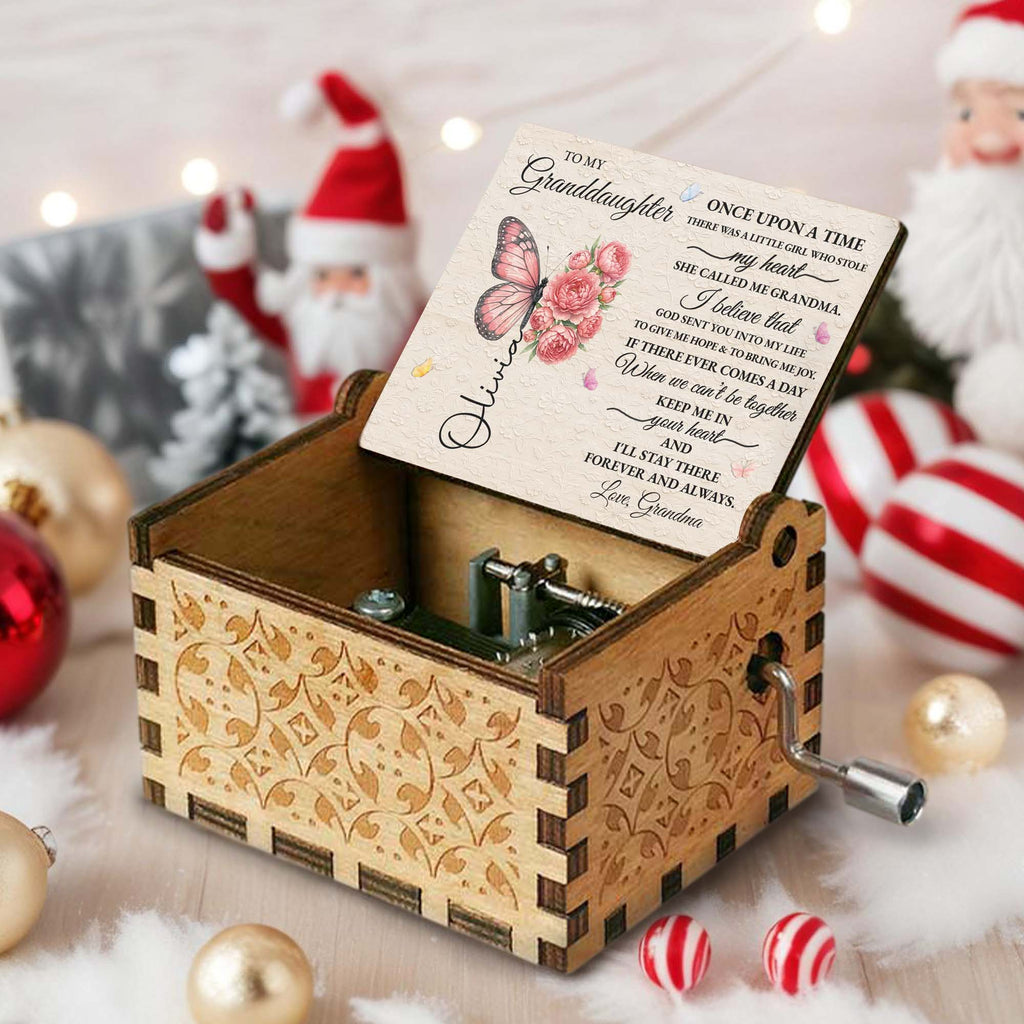 Personalized Wooden Music Box Custom Gift for Granddaughter Music Box GradoCreations