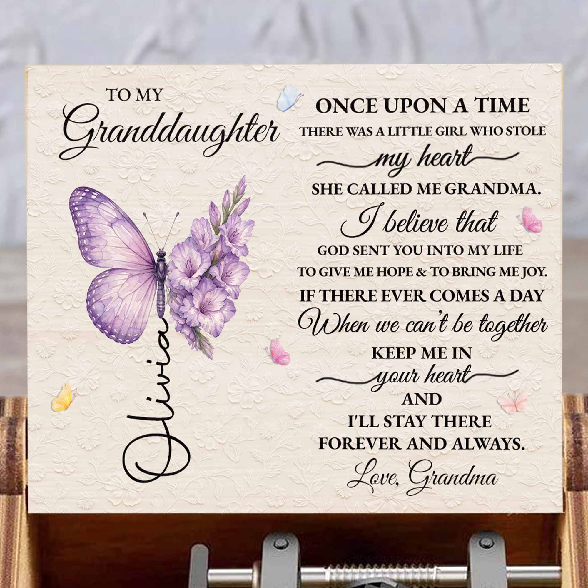 Personalized Wooden Music Box Custom Gift for Granddaughter Music Box GradoCreations