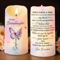 Personalized LED Candle with Birth Month Flowers for Granddaughter LED Candle GradoCreations