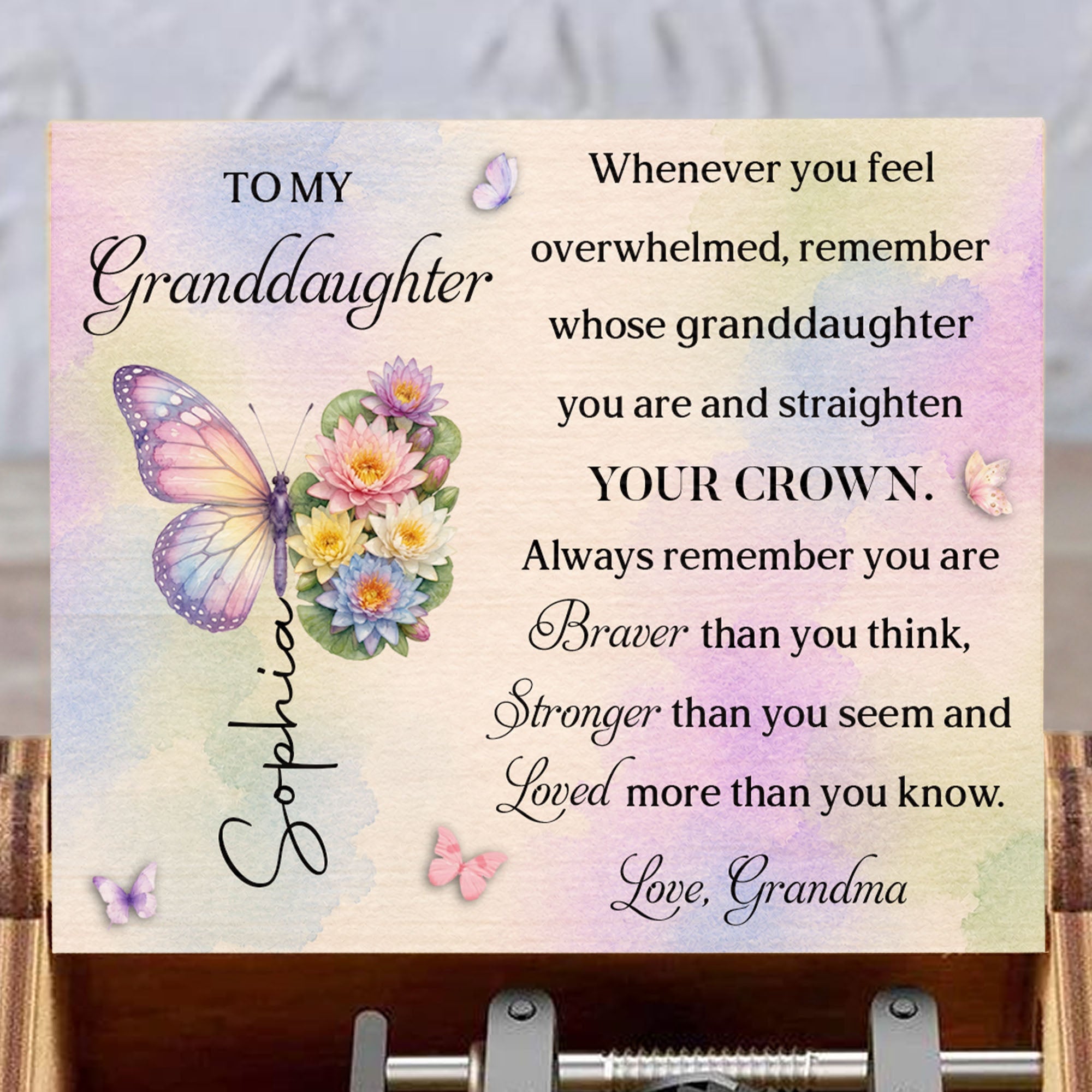 Personalized Music Box Gift for Granddaughter Custom Tune Music Box GradoCreations