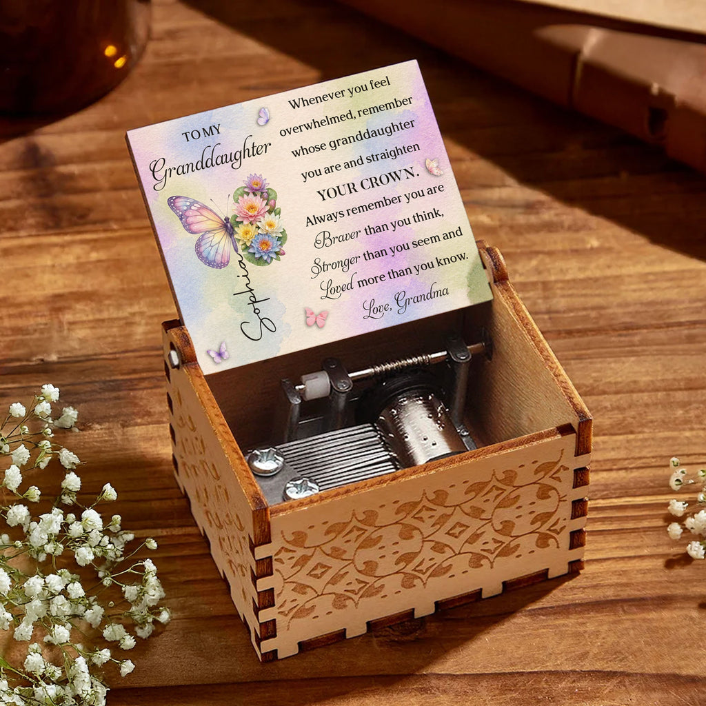 Personalized Music Box Gift for Granddaughter Custom Tune Music Box GradoCreations