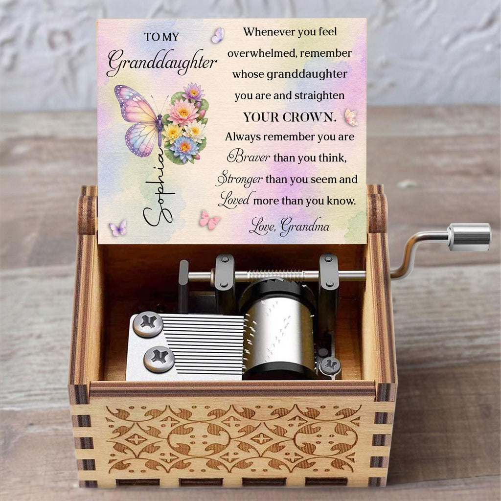 Personalized Music Box Gift for Granddaughter Custom Tune Music Box GradoCreations