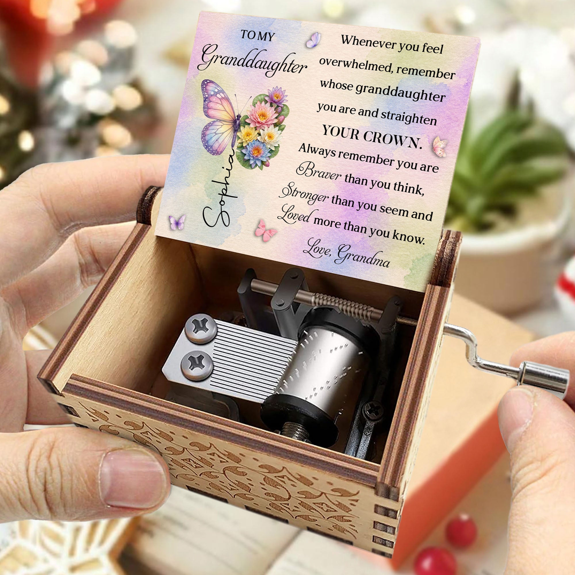 Personalized Music Box Gift for Granddaughter Custom Tune Music Box GradoCreations