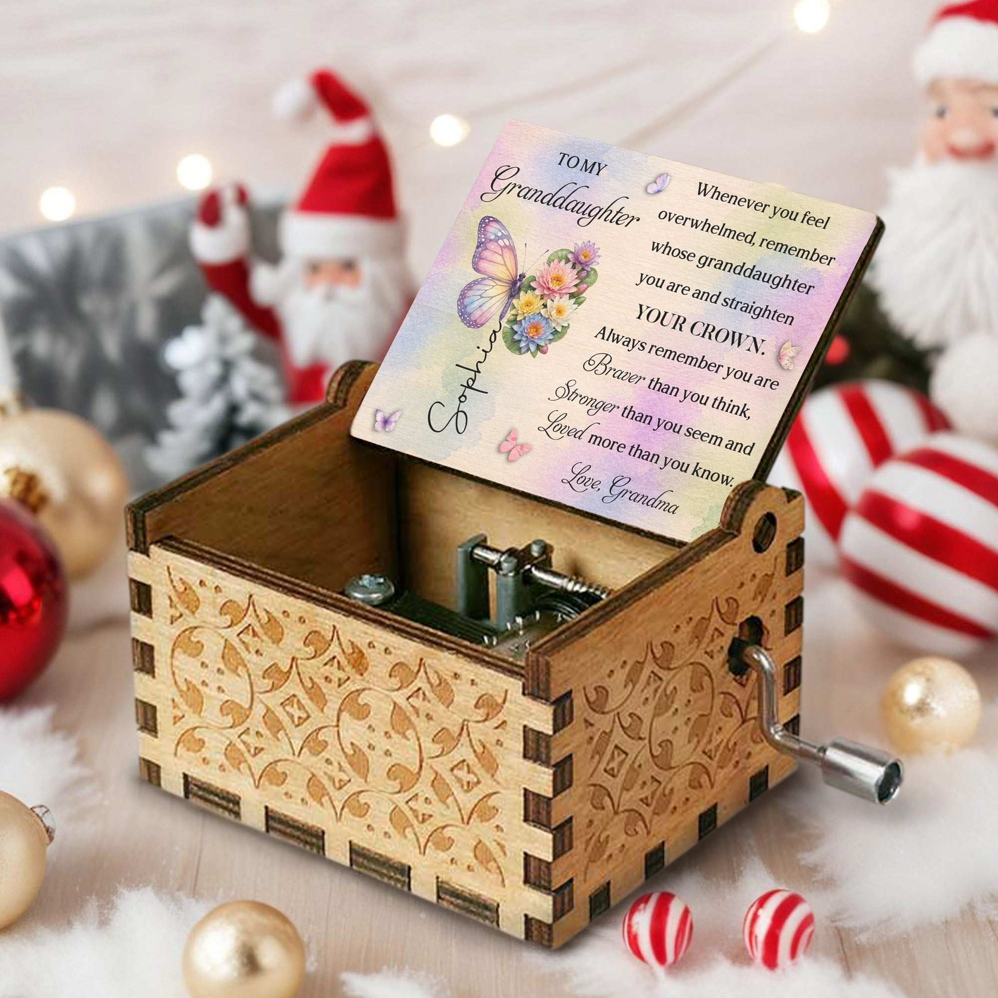 Personalized Music Box Gift for Granddaughter Custom Tune Music Box GradoCreations