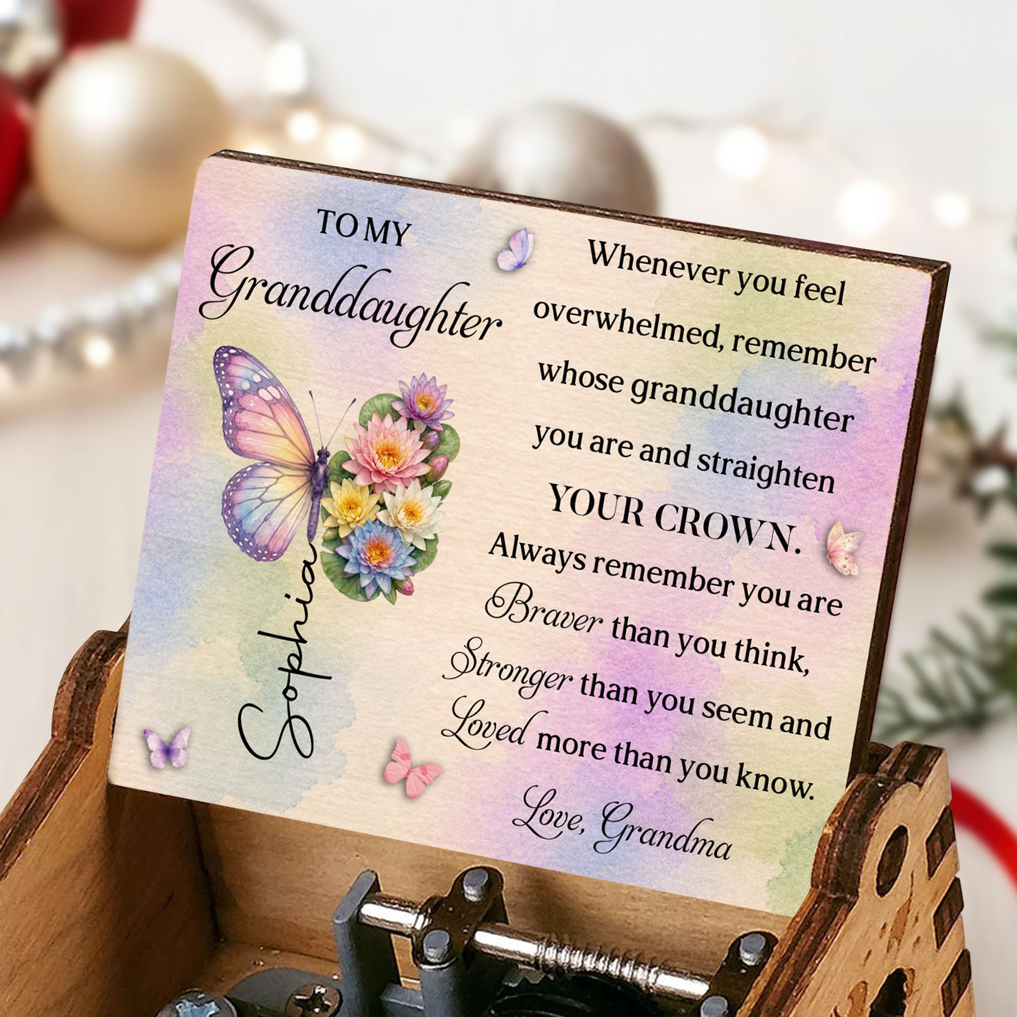 Personalized Music Box Gift for Granddaughter Custom Tune Music Box GradoCreations