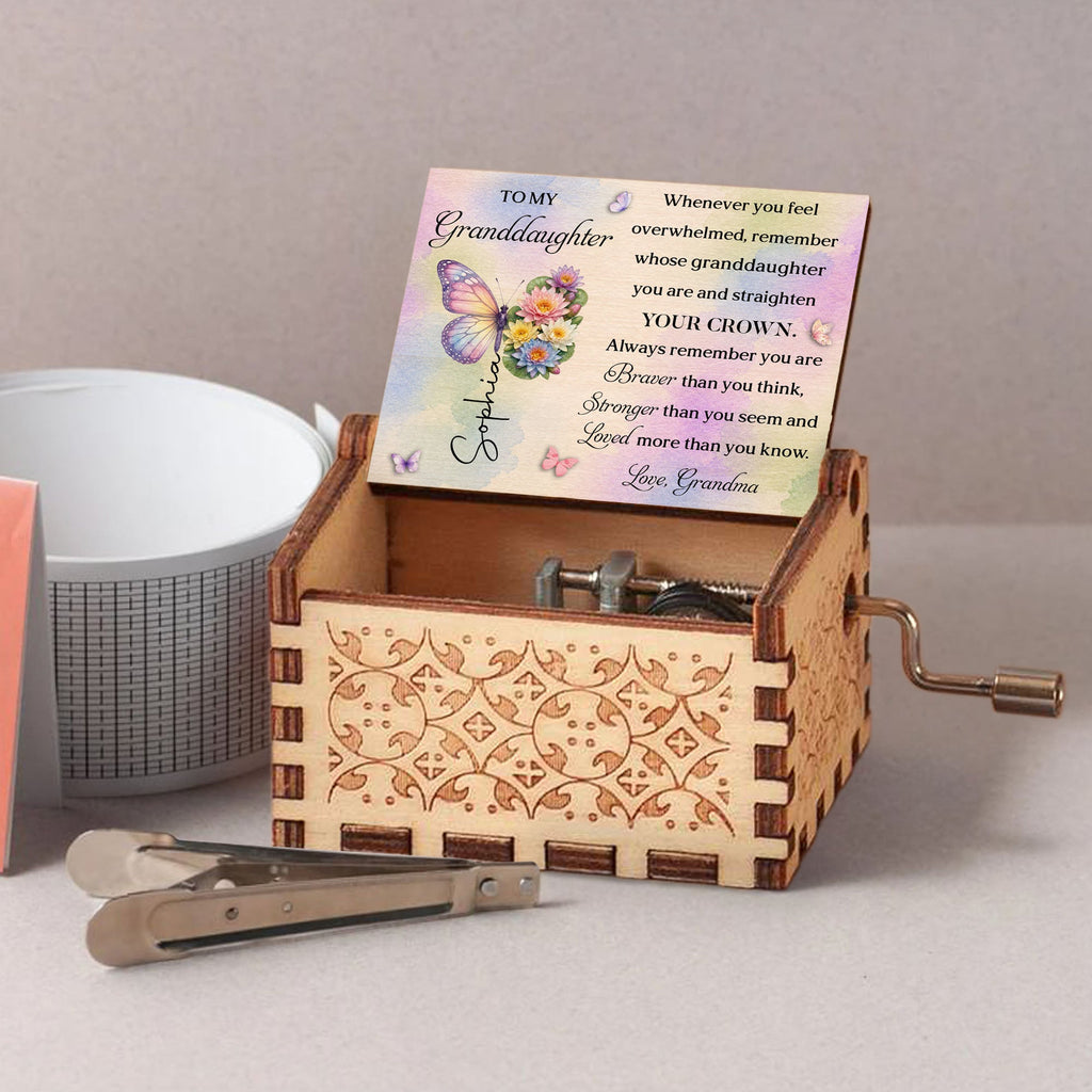 Personalized Music Box Gift for Granddaughter Custom Tune Music Box GradoCreations