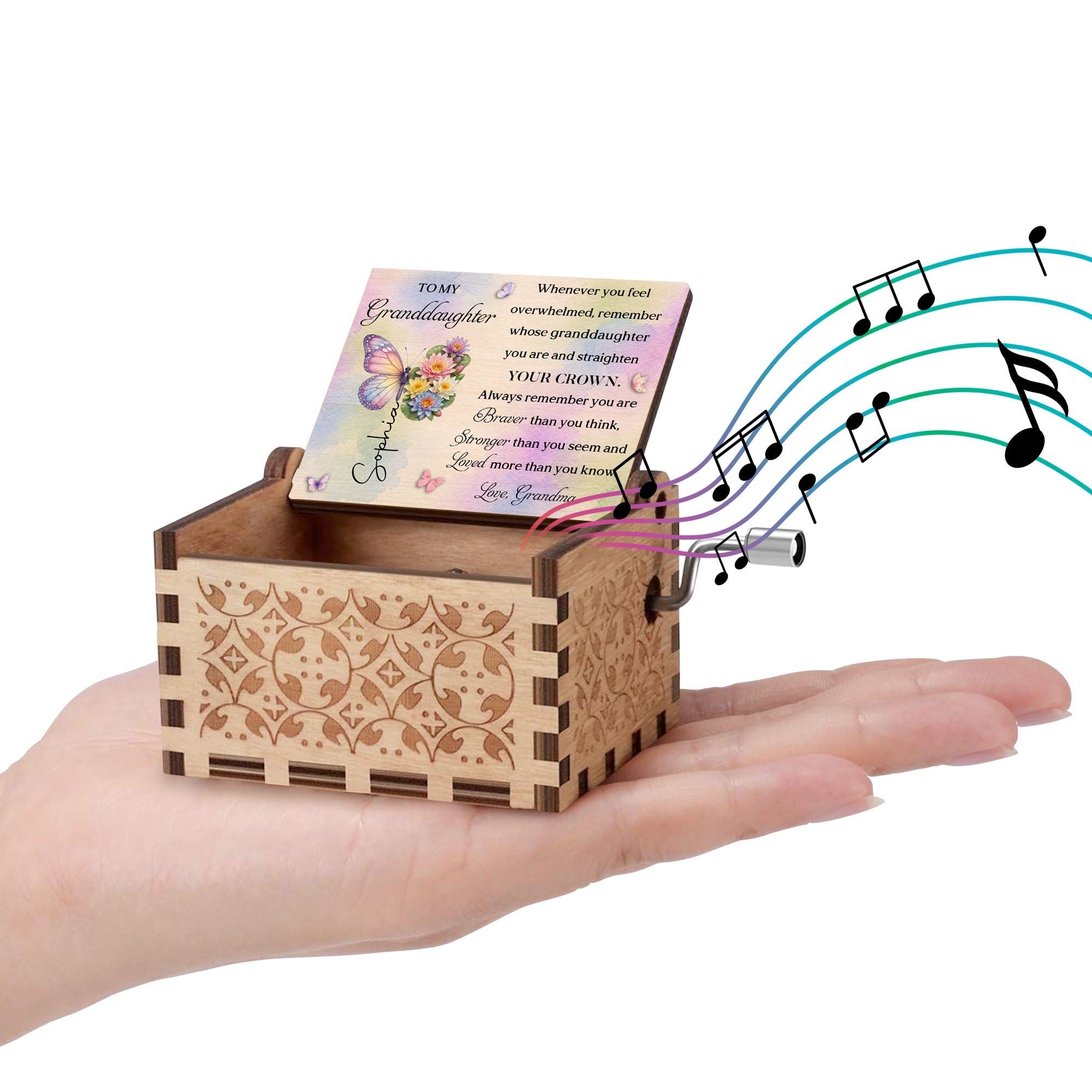 Personalized Music Box Gift for Granddaughter Custom Tune Music Box GradoCreations