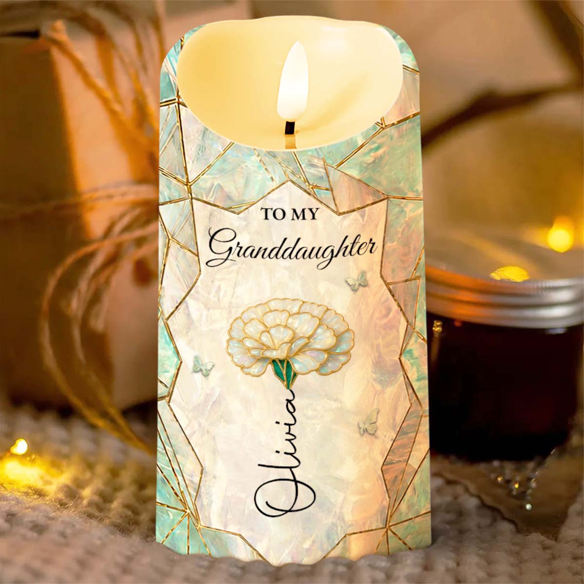 Personalized Custom LED Candle for Granddaughter Gift LED Candle GradoCreations