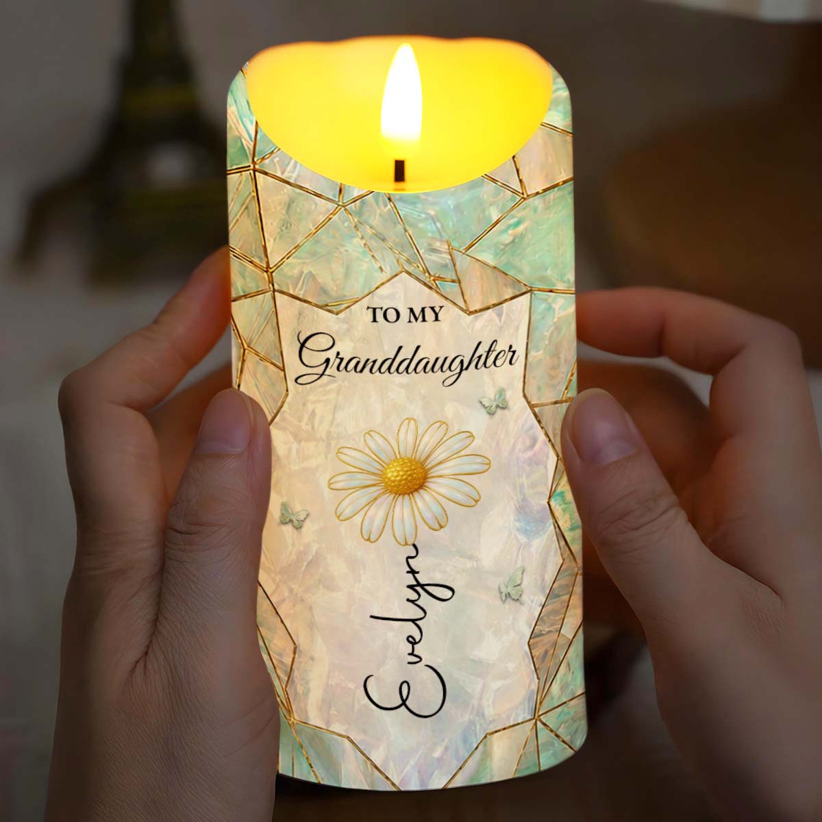 Personalized Custom LED Candle for Granddaughter Gift LED Candle GradoCreations
